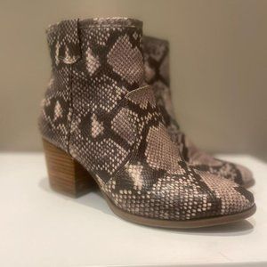 Snakeskin Booties Size 7